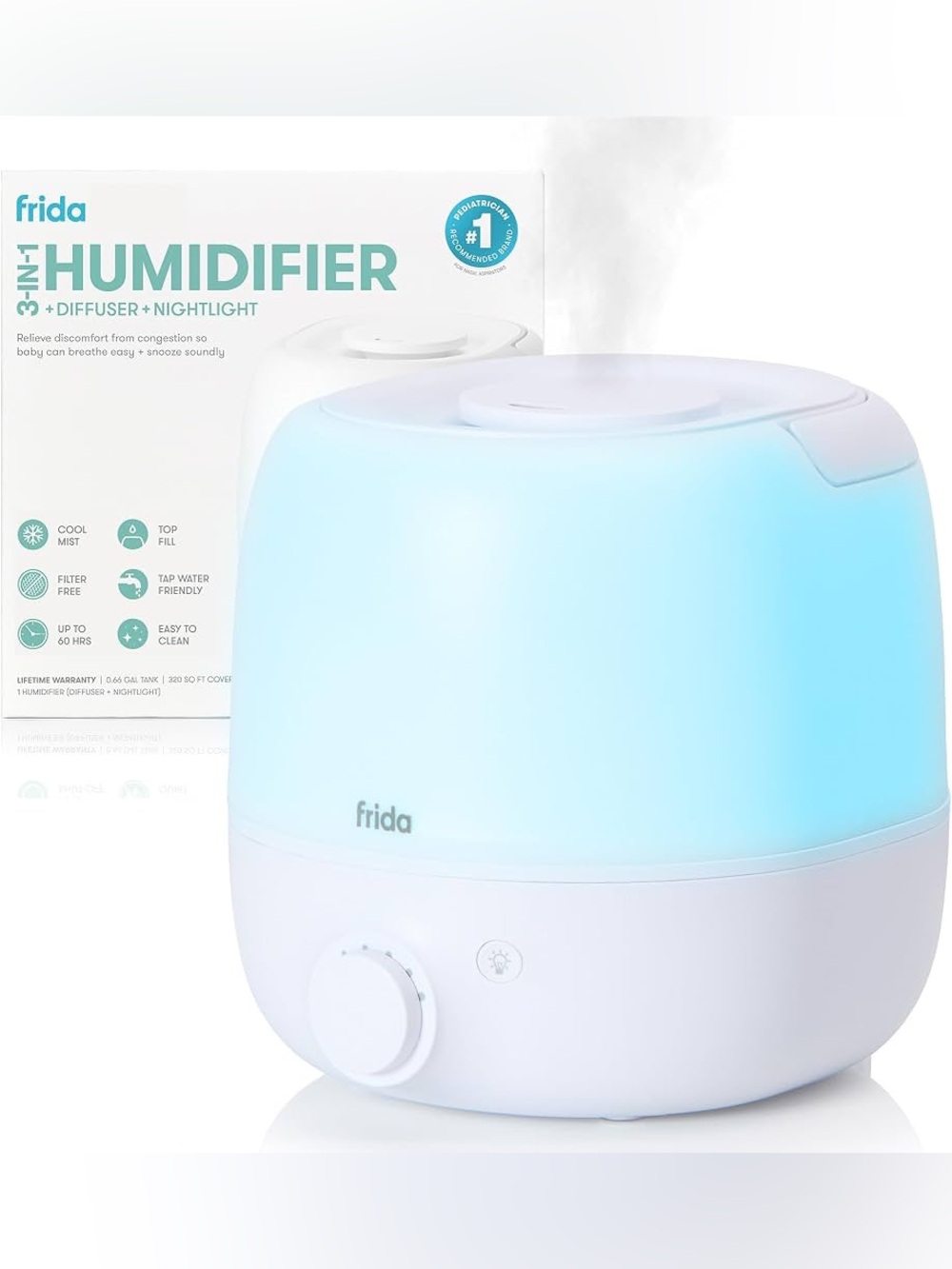 Frida Baby 3-in-1 Cool Mist Humidifier + Diffuser + Nightlight